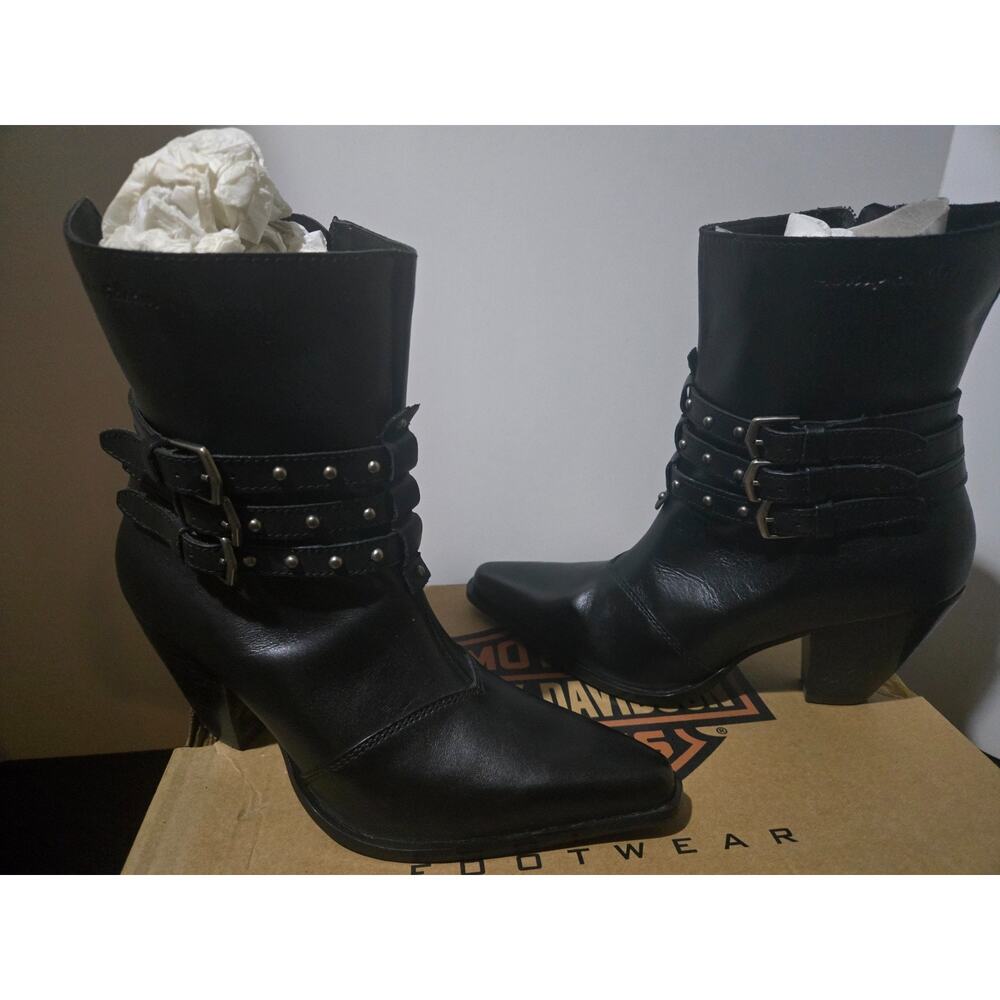 Harley Davidson Bette 3 strap Zip Boot ladies size 9.5 - Picture 2 of 16